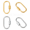 Unicraftale 4Pcs 2 Colors 304 Stainless Steel Screw Carabiner Lock Charms STAS-UN0053-34-1