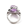 Natural Amethyst Adjustable Rings RJEW-P043-04P-19-3