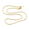 1mm Rack Plating Brass Column Link Chain Adjustable Slider Necklaces for Women Men MAK-L044-54G-1