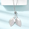 Adjustable 304 Stainless Steel Leaf Pendant Lariat Necklaces for Women SA-CBAB727-03P-2