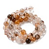 Natural Yellow Hematoid Quartz/Golden Healer Quartz Beads Strands G-C268-B01-02-3