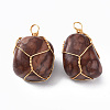 Natural Leopard Skin Jasper Pendants G-N332-50-07-2