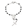 Glass Beads Rosary Bracelets BJEW-A032-04P-01-2