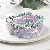 Chips Natural Larimar & Blue Lace Agate & Kunzite Beaded Stretch Bracelets Sets X-BJEW-JB05332-01-3