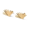 Ion Plating(IP) 304 Stainless Steel Grass Stud Earrings for Women EJEW-F300-04G-1