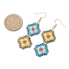 Glass Dangle Earrings EJEW-MZ00260-3