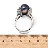 Natural Sodalite Wings Adjustable Rings RJEW-K241-04AS-06-5