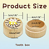 Round Beech Wooden 3D Engraved My First Tooth Superman Box CON-WH0120-005-2