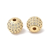 Brass Pave Clear Cubic Zirconia Beads KK-Q030-12G-2