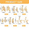 BENECREAT 36Pcs 6 Styles Brass Charms KK-BC0010-07-2