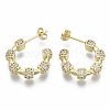 Brass Micro Pave Cubic Zirconia Stud Earrings KK-R137-029A-NF-3