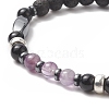 7Pcs 7 Style Natural & Synthetic Mixed Gemstone & Alloy Beaded Stretch Bracelets Set for Women BJEW-JB09235-5