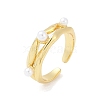 Brass Open Cuff Rings for Women RJEW-R011-09G-02-4