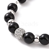 4Pcs 4 Style Natural Eyeless Obsidian & Lava Rock & Synthetic Hematite Beaded Bracelets Set BJEW-JB09085-2