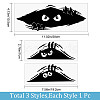 Gorgecraft 3 Sheets 3 Style Peeking Monster Plastic Waterproof Peeking Monster Stickers STIC-GF0001-07-2