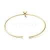 Rack Plating Brass Micro Pave Clear Cubic Zirconia Letter Open Cuff Bangles BJEW-A018-01G-Y-3