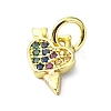 Brass Micro Pave Colorful Cubic Zirconia Pendants KK-H475-14G-08-2