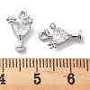 Brass Micro Pave Clear Cubic Zirconia Charms KK-M102-28P-3