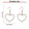 ANATTASOUL 2 Pairs 2 Colors Plastic Imitation Pearl Hollow Out Heart Dangle Earrings EJEW-AN0001-90-2