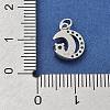 925 Sterling Silver Micro Pave Clear Cubic Zirconia Crescent Moon Charms STER-S009-04S-3