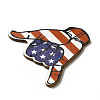 American Flag Theme Single Face Printed Aspen Wood Gesture Big Pendants WOOD-G014-17-4
