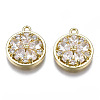 Brass Micro Pave Clear Cubic Zirconia Charms ZIRC-S069-023G-1