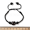 Cat Head Resin Brainded Bead Bracelets BJEW-L701-02B-5