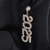 Brass Rhinestone Stud Earrings EJEW-Q012-01G-5