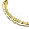 304 Stainless Steel Snake Chain & Herringbone Chain Multi-Strand Bracelets for Women BJEW-G712-03G-2