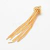 Brass Serpentine Chain Tassel Pendants KK-F718-09G-2