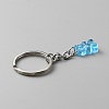 Candy Color Transparent Bear Resin Pendant Keychain KEYC-WH0034-34B-02-2