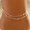 Brass Double Layer Singapore Chain Anklets for Women FS-WGB1635-06-1