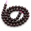 Natural Gemstone Garnet Beads Strands G-O014-8mm-01-1