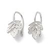 999 Sterling Silver Leaf Cuff Earrings EJEW-P296-08P-1