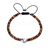 Natural Tiger Eye Braided Bead Bracelets for Women PW-WGAE96F-03-1