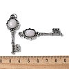 Key Brass Natural Rose Quartz Big Pendants KK-D361-01AS-33-3