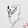 Anti-Tarnish Adjustable Rhodium Plated 925 Sterling Silver Cuff Rings STER-K038-017P-4