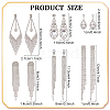 ANATTASOUL 6 Pairs 6 Style Crystal Rhinestone Teardrop & Kite & Tassel Dangle Stud Earrings EJEW-AN0002-24-2