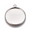 Tarnish Resistant 304 Stainless Steel Pendant Cabochon Settings X1-STAS-G127-13-25mm-P-1