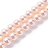 UV Plating Pearlized Glass Pearl Beads Strands GLAA-F128-01B-T09-1