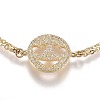 Brass Micro Pave Clear Cubic Zirconia Link Bracelets BJEW-Z003-12G-3