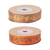 2 Rolls 2 Styles Thanksgiving Day Themes Polyester Ribbon OCOR-TA0003-29B-3