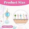 10Pcs 5 Styles Glass & Alloy & Acrylic Pendants PALLOY-YW00219-2