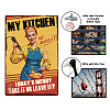 Vintage Metal Tin Sign AJEW-WH0436-128-4