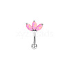 Horse Eye 304 Stainless Steel Pink Cubic Zirconia Eyebrow Curved Barbell Rings WG9A661-11-1