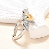 Gothic Style Brass Micro Pave Clear Cubic Zirconia Cuff Rings for Women RJEW-U051-02B-GP-3