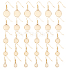 30Pcs 5 Style Flat Round Stainless Steel Dangle Earrings EJEW-UN0001-60-1