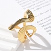 304 Stainless Steel Open Cuff Rings for Women RJEW-Z077-01G-07-3