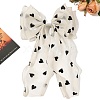 Heart Pattern Cloth Long Bowknot Hair Barrettes PW-WG6129B-08-1