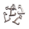 Gunmetal Plated Alloy Letter Pendants LS-PALLOY-J718-01B-L-2